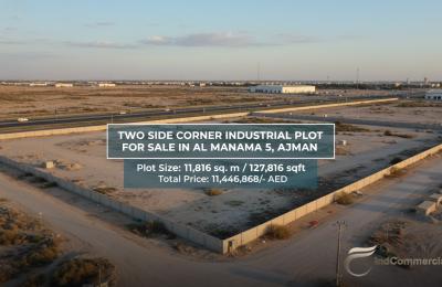 Two-Side Corner Industrial Plot for Sale in Al Manama 5, Ajman | 127,816 sqft | AED 90 per sqft