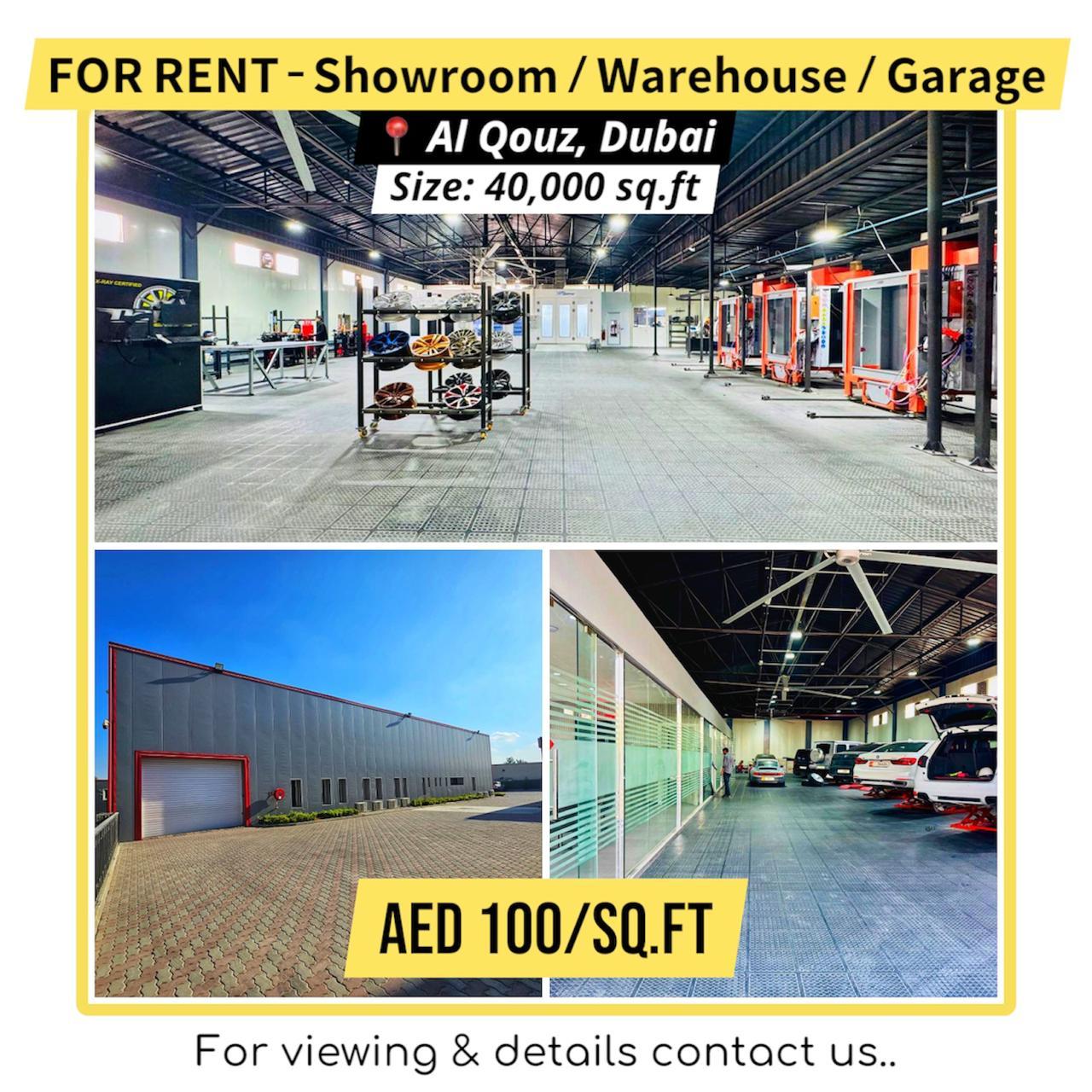 Brand New Premium Showroom / Warehouse / Garage for Rent in Al Quoz 2, Dubai | 40,000 sq.ft Land | 360 KW Power